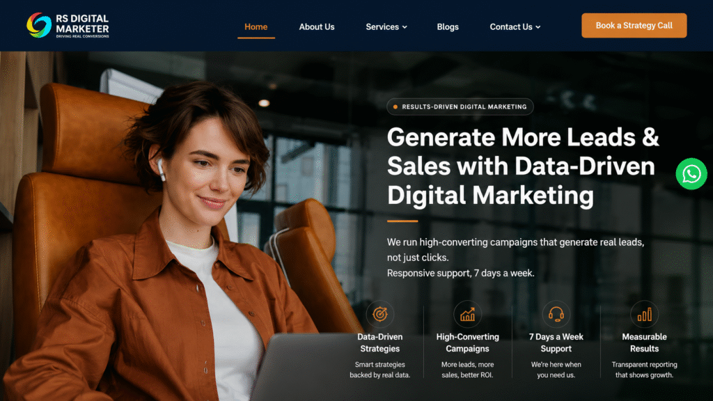 Modern digital marketing agency homepage